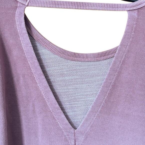 Pink Ombre Long Sleeve Cutout Back Relaxed Fit Lightweight Casual Cozy Style - Picture 4 of 5